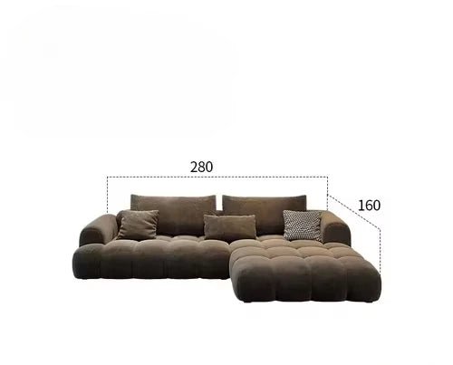 Fancy Brown Velvet Sofa, L - shaped - MOOAZAA SHOP