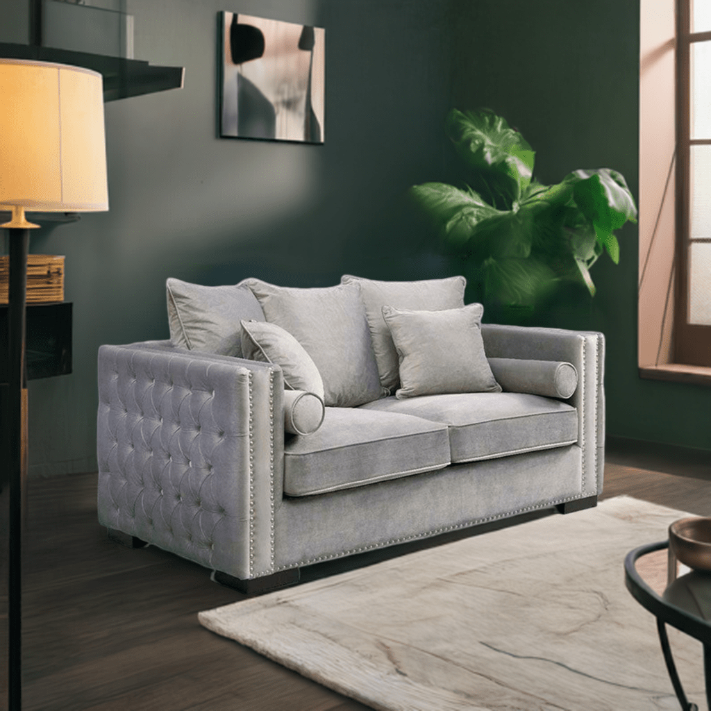 Moscow Sofas Sets in Luxury Grey Silver Velvet - MOOAZAA SHOP