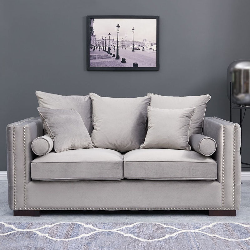 Moscow Sofas Sets in Luxury Grey Silver Velvet - MOOAZAA SHOP