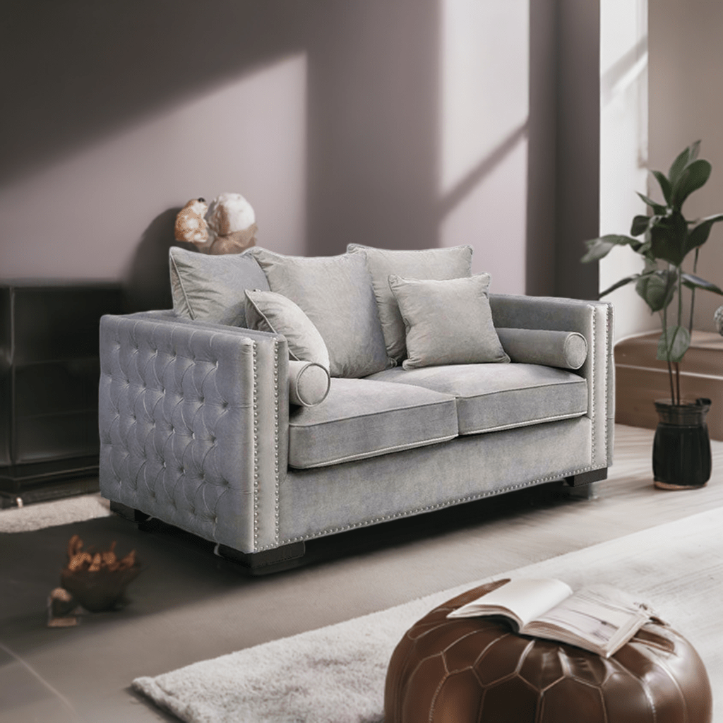 Moscow Sofas Sets in Luxury Grey Silver Velvet - MOOAZAA SHOP
