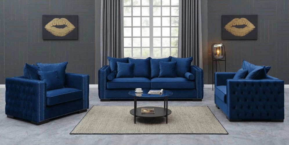Moscow Sofas Sets in Luxury Navy blue Velvet - MOOAZAA SHOP