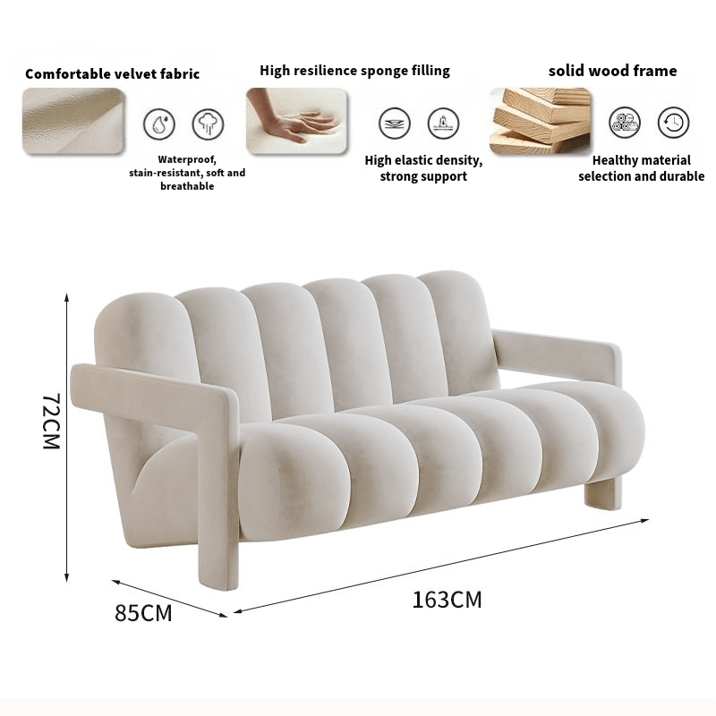 Rest Velvet Sofa,Luxury High quality,white & brown. - MOOAZAA SHOP