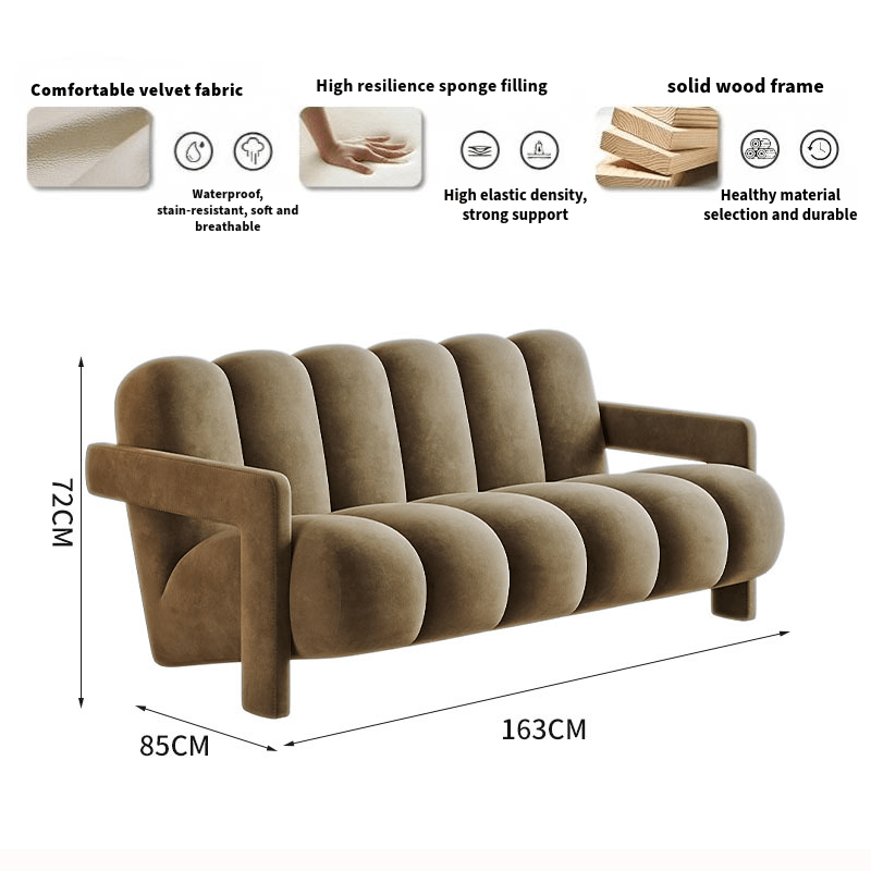 Rest Velvet Sofa,Luxury High quality,white & brown. - MOOAZAA SHOP