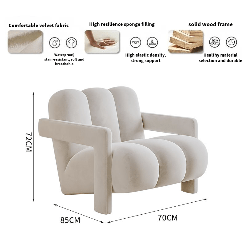 Rest Velvet Sofa,Luxury High quality,white & brown. - MOOAZAA SHOP