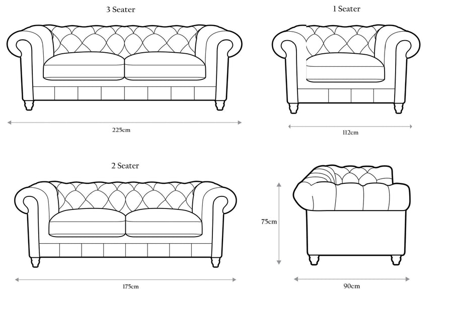 The New Chesterfield Sofa Sets in Luxury Dark Grey Velvet - Express Delivery - MOOAZAA SHOP