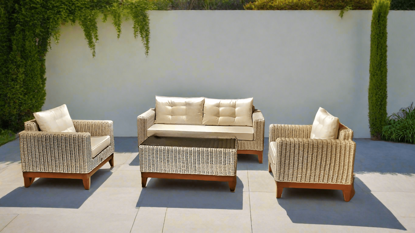 The Quartzite Garden Suite Rattan Sofas Set - MOOAZAA SHOP