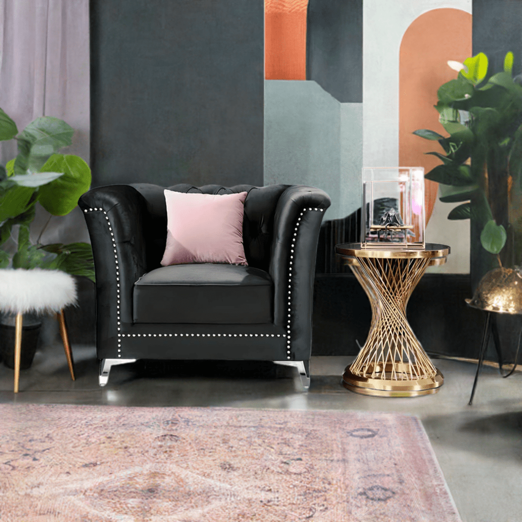 Venice Sofa Sets in Luxury Black Velvet - MOOAZAA SHOP