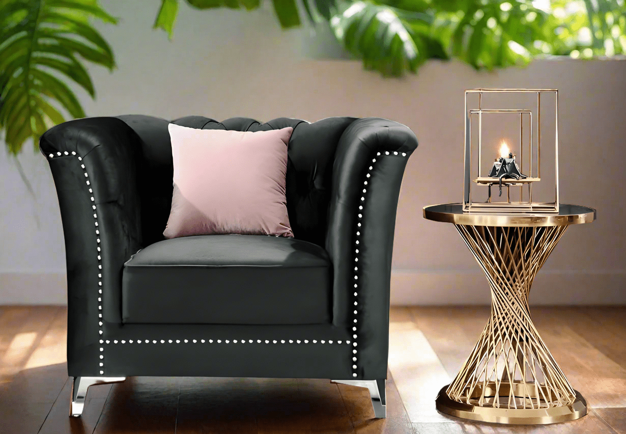 Venice Sofa Sets in Luxury Black Velvet - MOOAZAA SHOP