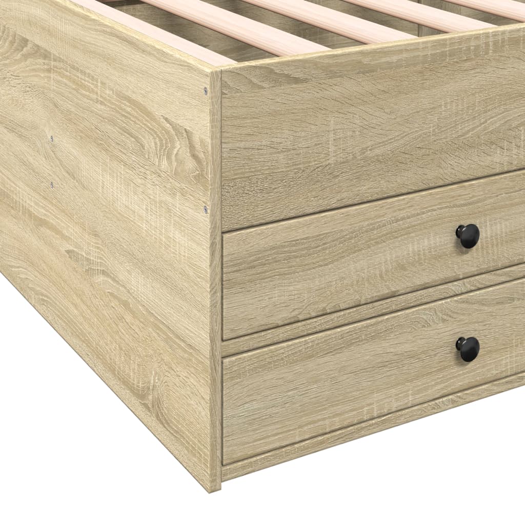 Wooden drawer unit with two drawers on a white background