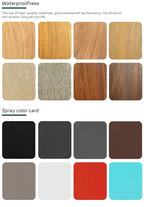 Colour swatches for waterproof spray finishes on a white background