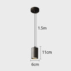 Pendant light with measurements on a white background