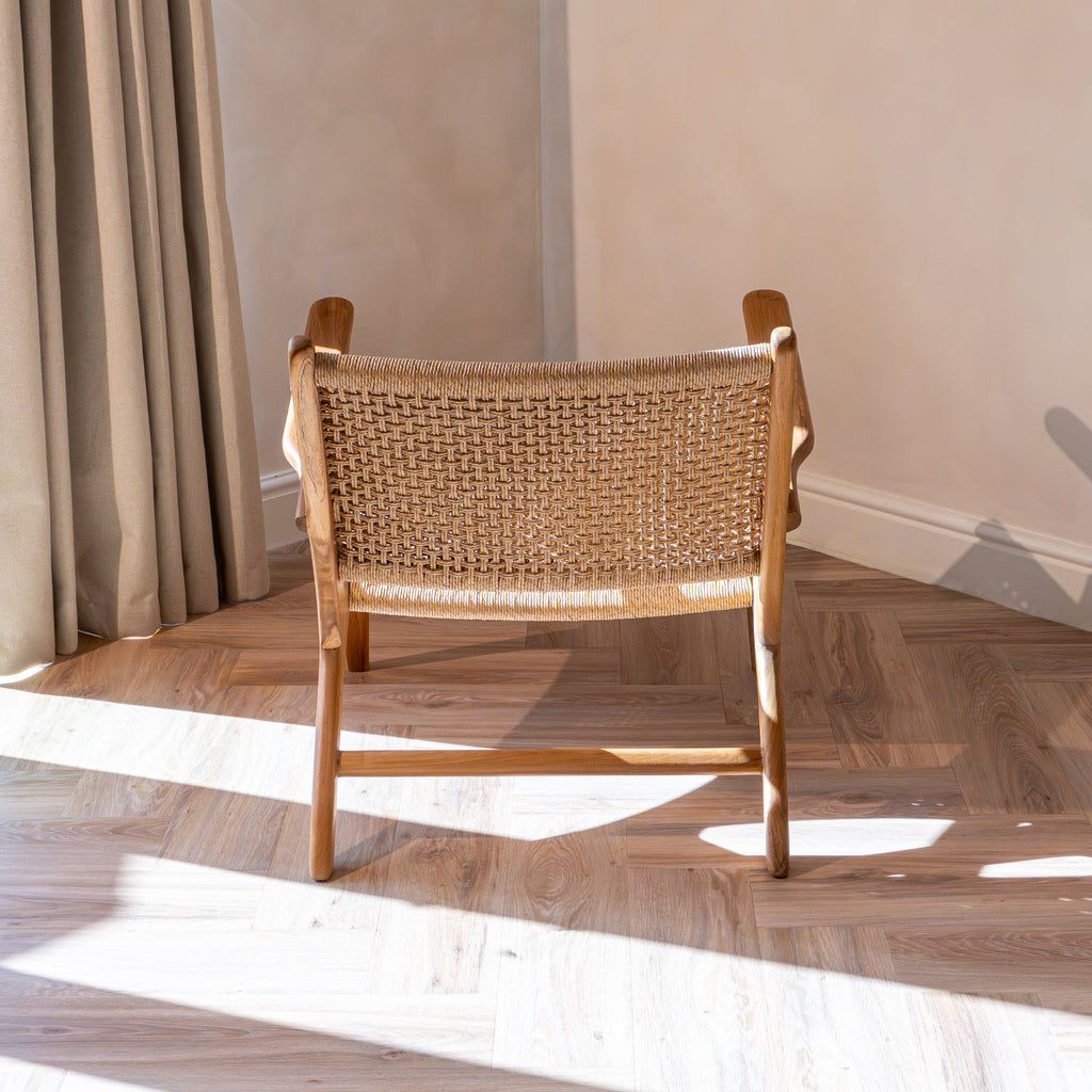 Zara Teak & Rattan Accent Armchair