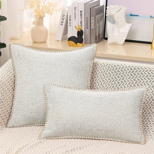 Alanyl Linen Pillow Case Chenille Cushion Cover - MOOAZAA SHOP