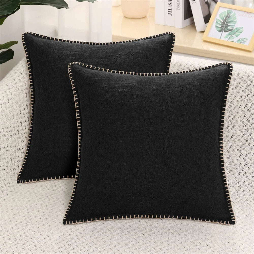 Alanyl Linen Pillow Case Chenille Cushion Cover - MOOAZAA 
