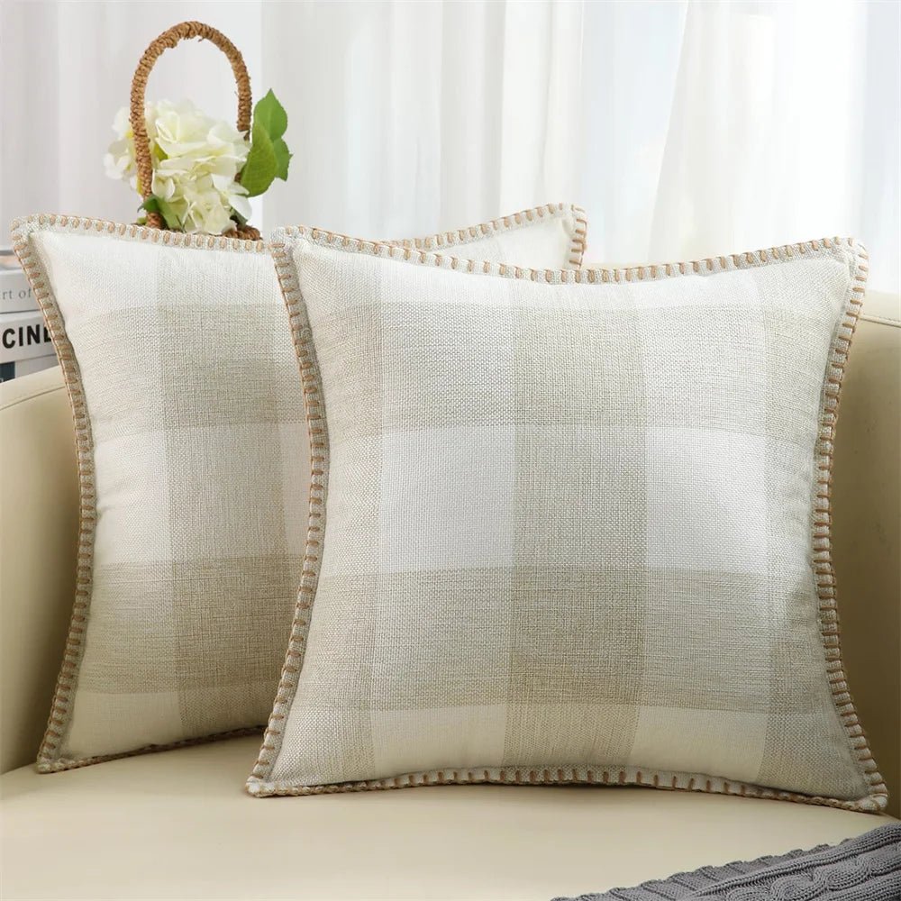 Alanyl Linen Pillow Case Chenille Cushion Cover - MOOAZAA 