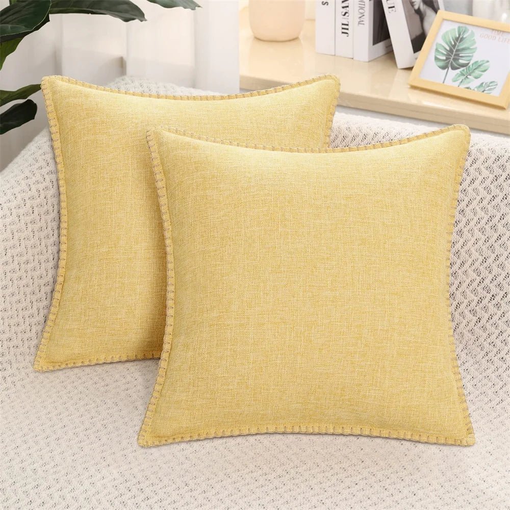 Alanyl Linen Pillow Case Chenille Cushion Cover - MOOAZAA 