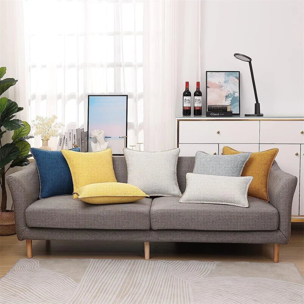 Alanyl Linen Pillow Case Chenille Cushion Cover - MOOAZAA SHOP