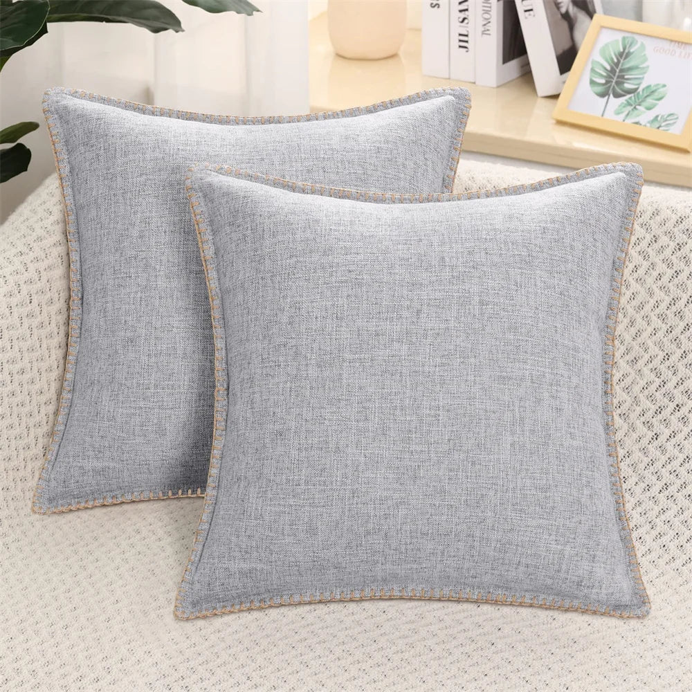 Alanyl Linen Pillow Case Chenille Cushion Cover - MOOAZAA 