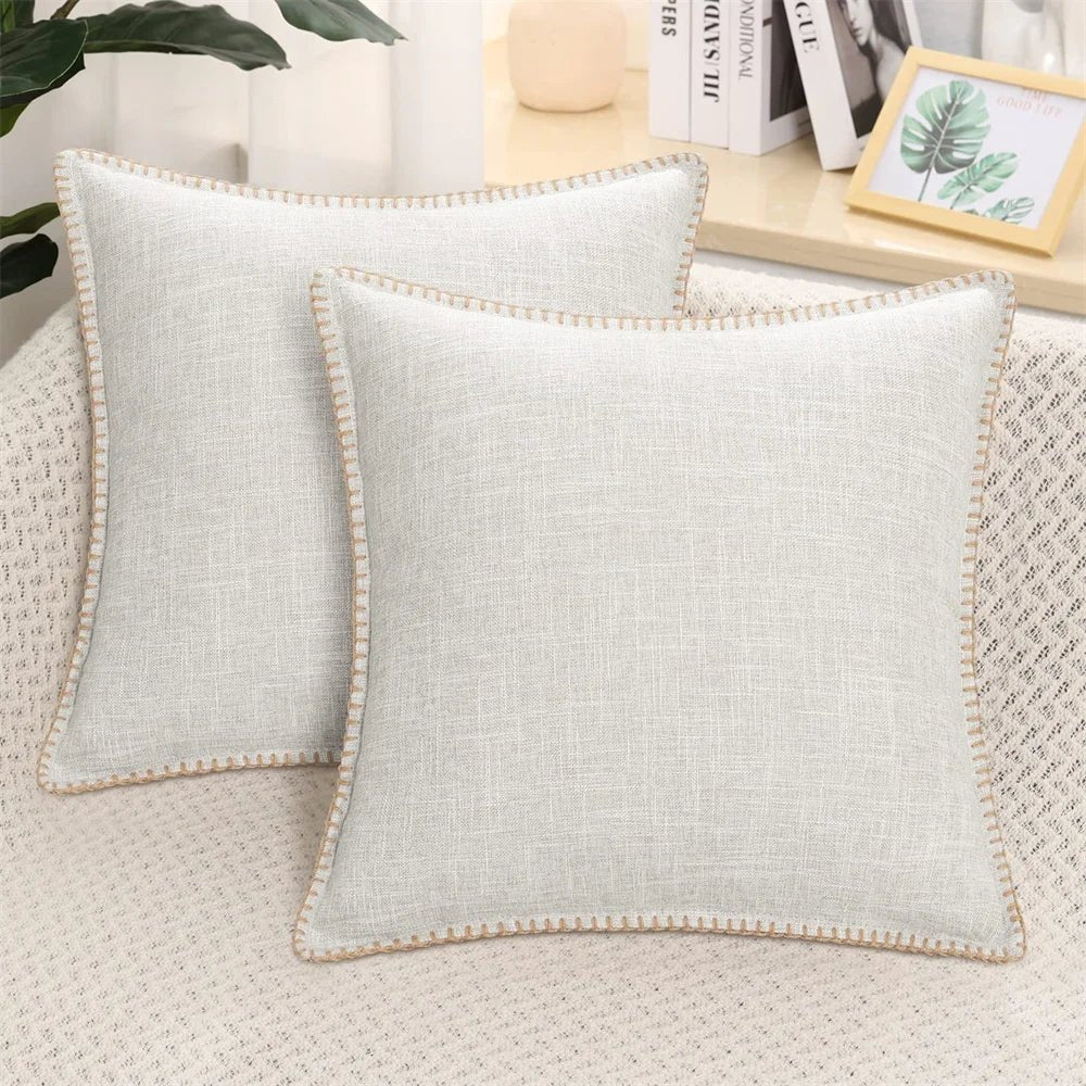 Alanyl Linen Pillow Case Chenille Cushion Cover - MOOAZAA 