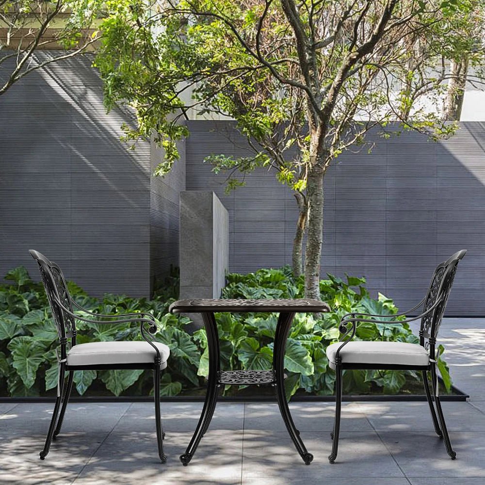AlumaDine Outdoor dining table and chair set, 3 - piece - MOOAZAA SHOP