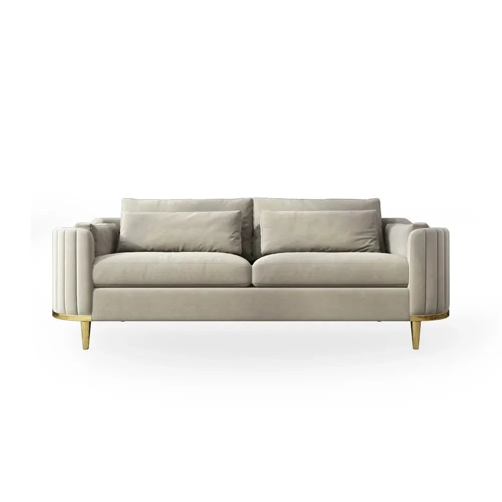 Brooklyn Sofa Suite Sets in Luxury Cream Velvet - MOOAZAA 