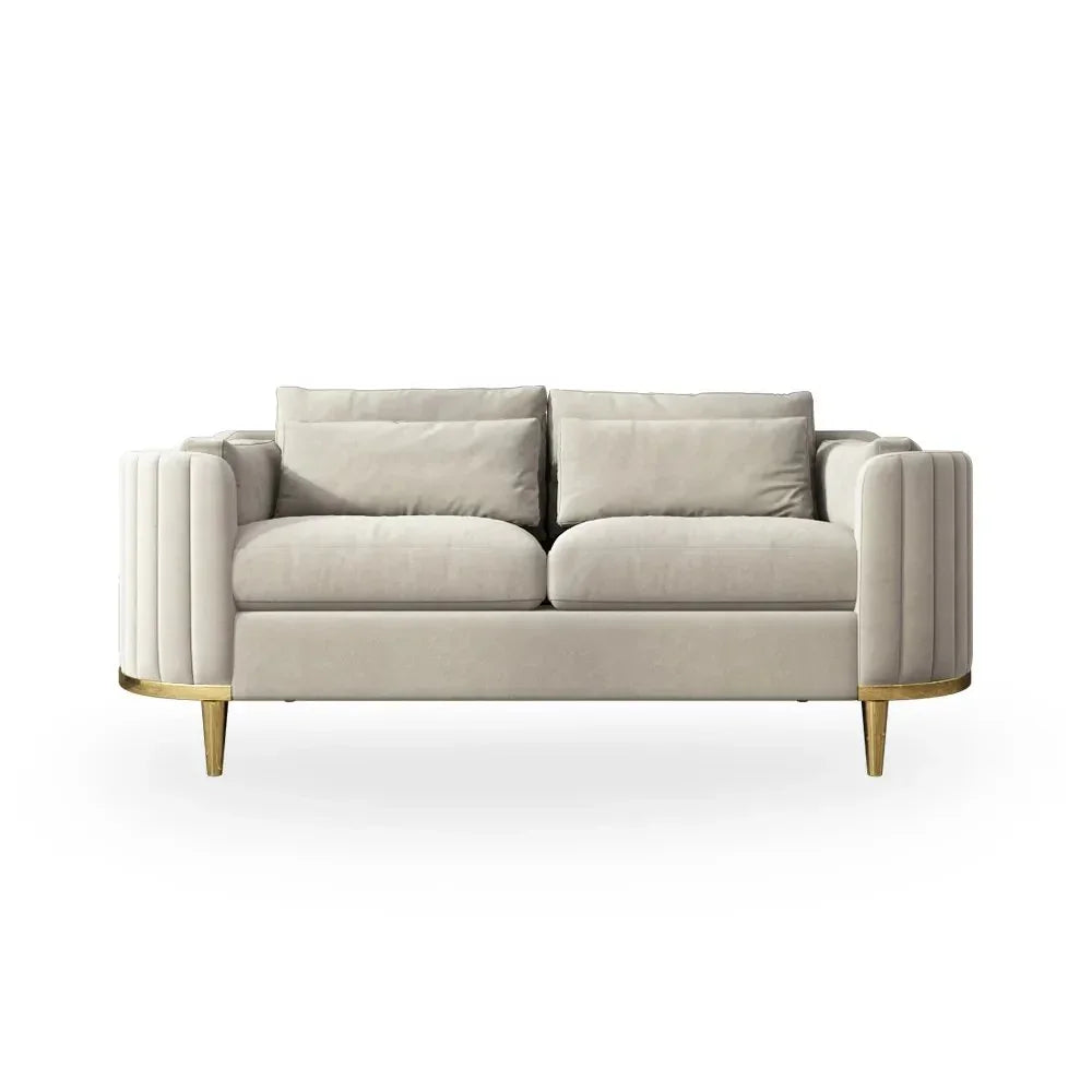 Brooklyn Sofa Suite Sets in Luxury Cream Velvet - MOOAZAA 
