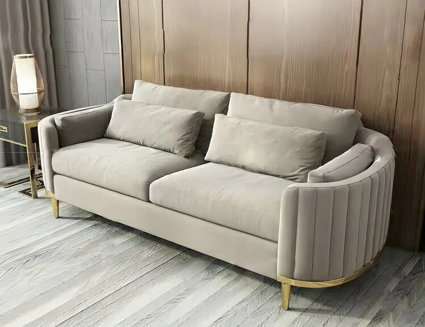 Brooklyn Sofa Suite Sets in Luxury Cream Velvet - MOOAZAA 