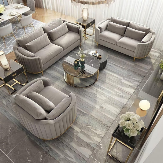 Brooklyn Sofas Suite Sets in Luxury Cream Velvet - MOOAZAA SHOP