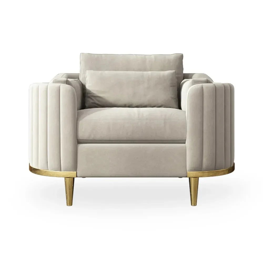 Brooklyn Sofa Suite Sets in Luxury Cream Velvet - MOOAZAA 