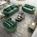 Brooklyn Sofas Suite Sets in Luxury Green Velvet - MOOAZAA 