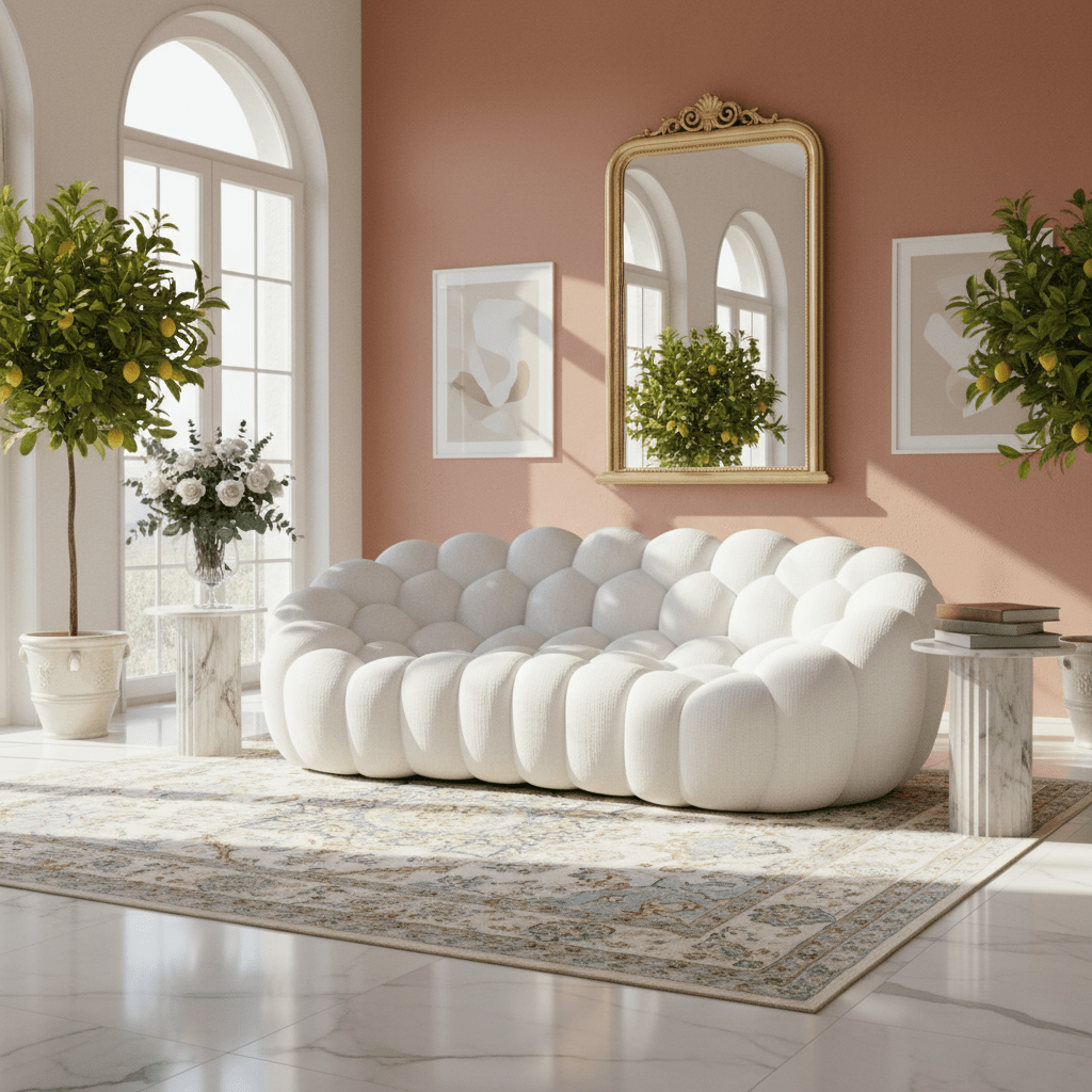 BUBBLE Modern Three - Seater Sofa and Lounge Chair - MOOAZAA