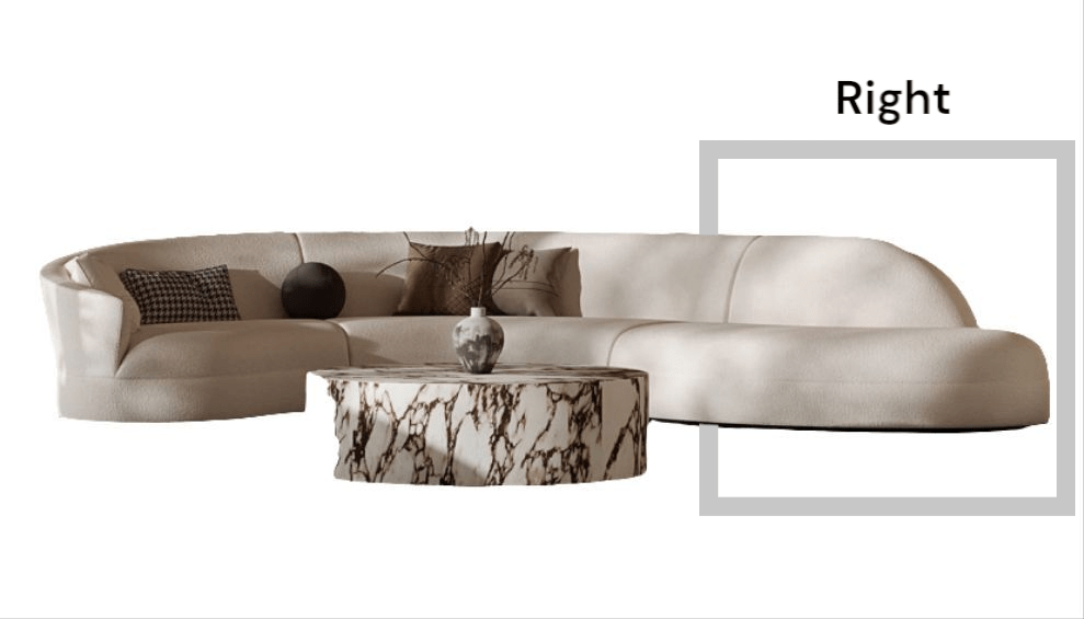 Chenille Fabric Curved Sectional Couch Three Seater - MOOAZAA SHOP