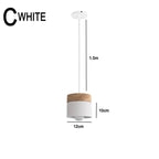 Pendant light with dimensions on a white background