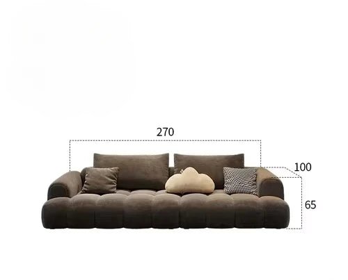 Fancy Brown Velvet Sofa, L - shaped - MOOAZAA SHOP