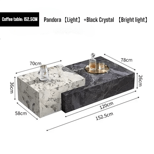 HUYU LUXURY MARBLE COFFEE TABLE - MOOAZAA SHOP