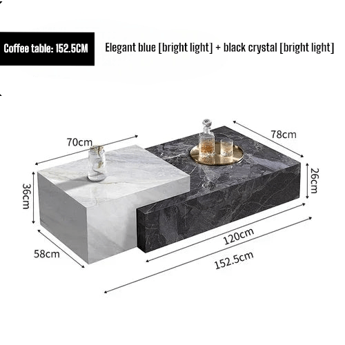 HUYU LUXURY MARBLE COFFEE TABLE - MOOAZAA SHOP