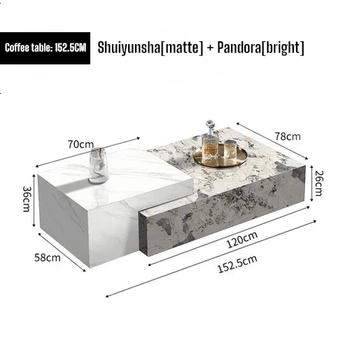 HUYU LUXURY MARBLE COFFEE TABLE - MOOAZAA SHOP