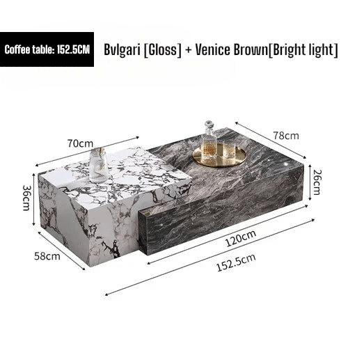 HUYU LUXURY MARBLE COFFEE TABLE - MOOAZAA
