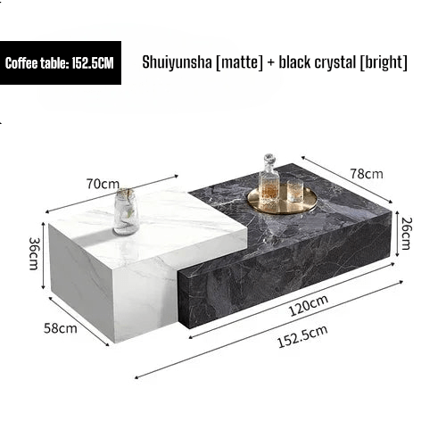 HUYU LUXURY MARBLE COFFEE TABLE - MOOAZAA