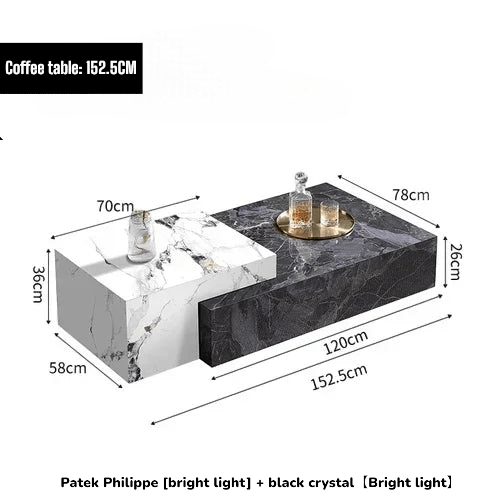 HUYU LUXURY MARBLE COFFEE TABLE - MOOAZAA SHOP