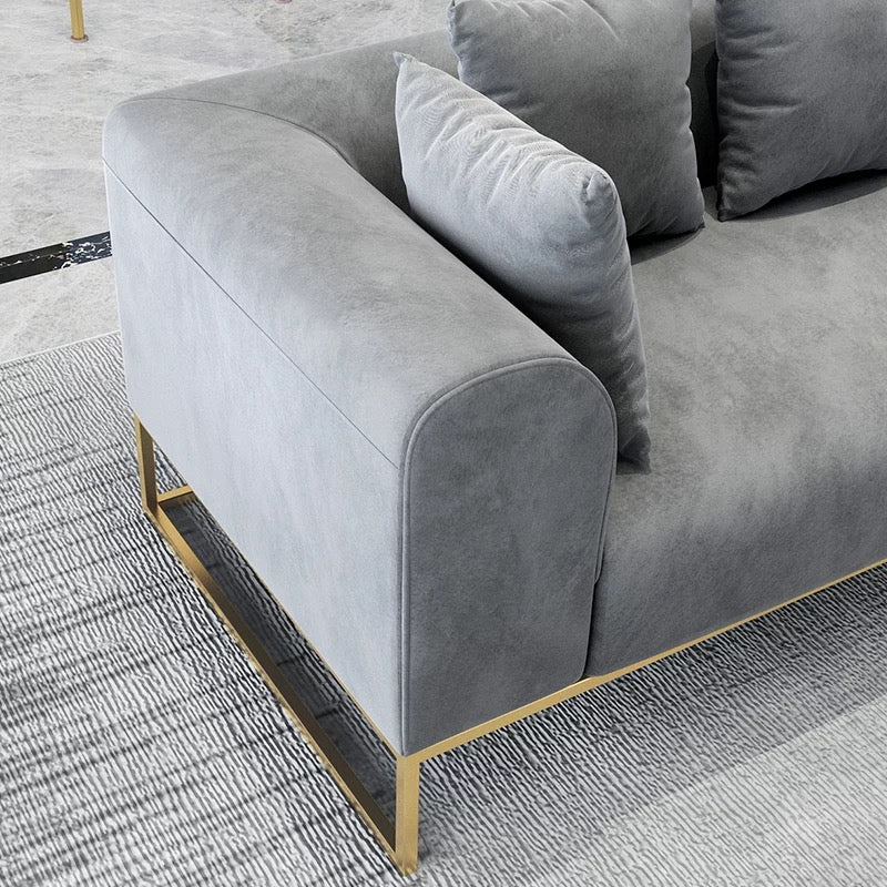 Larissa Sofas Sets in Luxury Grey Velvet - MOOAZAA SHOP