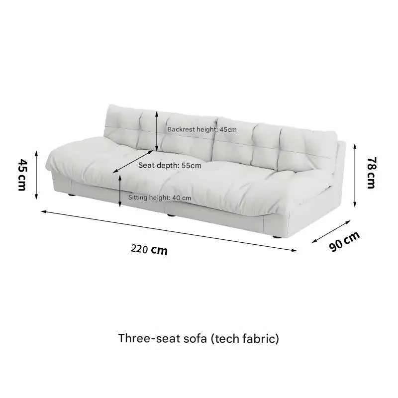 Light Luxury Cream Clouds Living Room Sofa Bed XXL Minimalist Couch - MOOAZAA SHOP