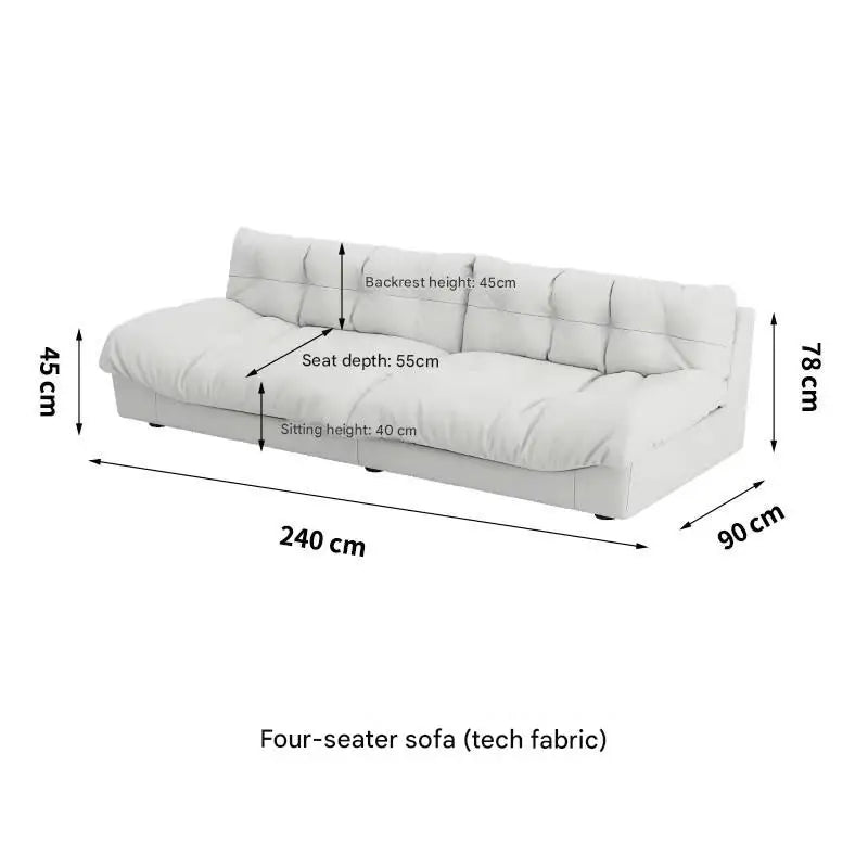 Light Luxury Cream Clouds Living Room Sofa Bed XXL Minimalist Couch - MOOAZAA SHOP