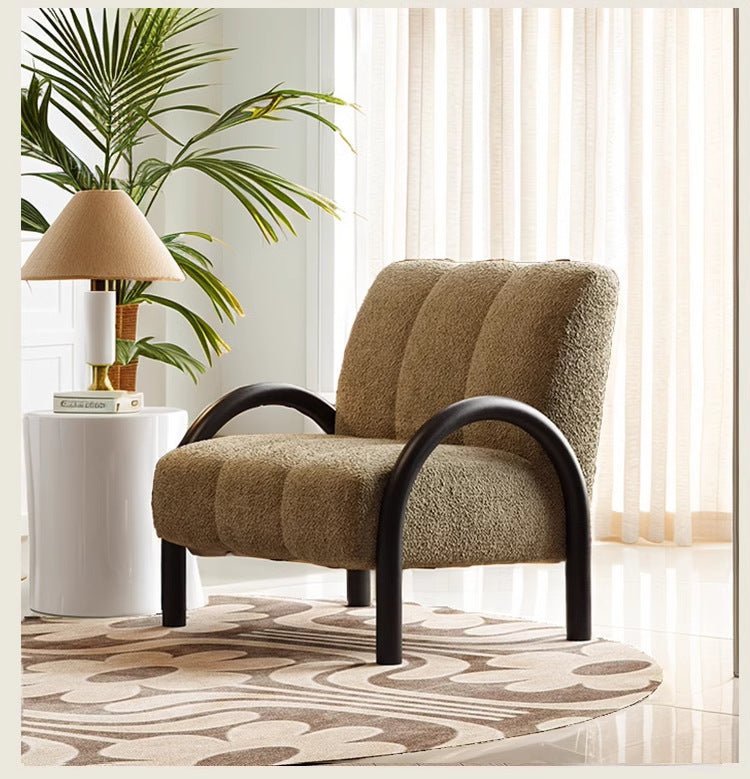 LOOP Modern Single Chair, Dark Brown/ Cream/ Dark Green - MOOAZAA SHOP