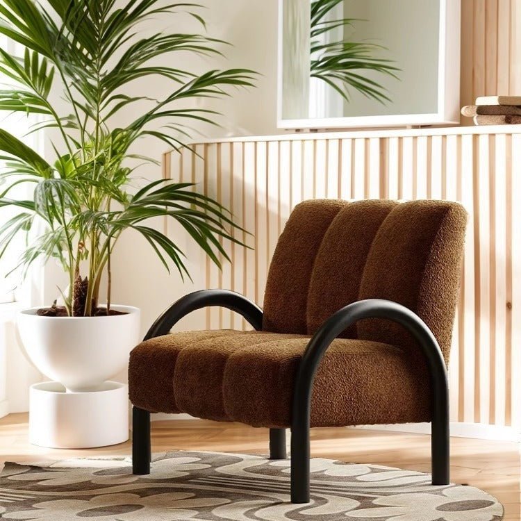 LOOP Modern Single Chair, Dark Brown/ Cream/ Dark Green - MOOAZAA SHOP