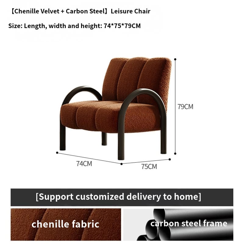 LOOP Modern Single Chair, Dark Brown/ Cream/ Dark Green - MOOAZAA SHOP