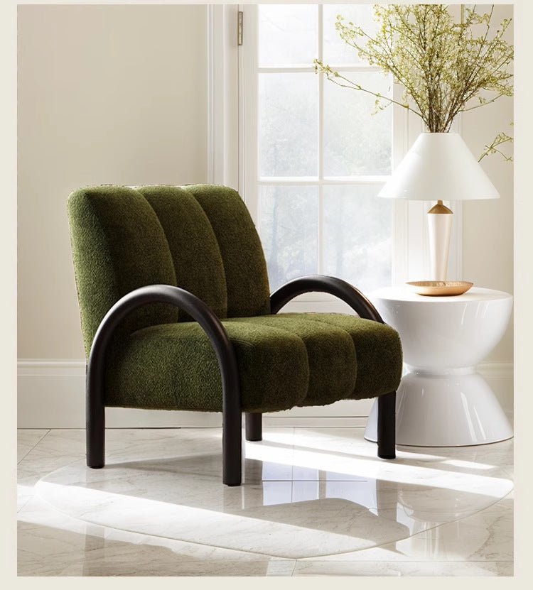 LOOP Modern Single Chair, Dark Brown/ Cream/ Dark Green - MOOAZAA SHOP