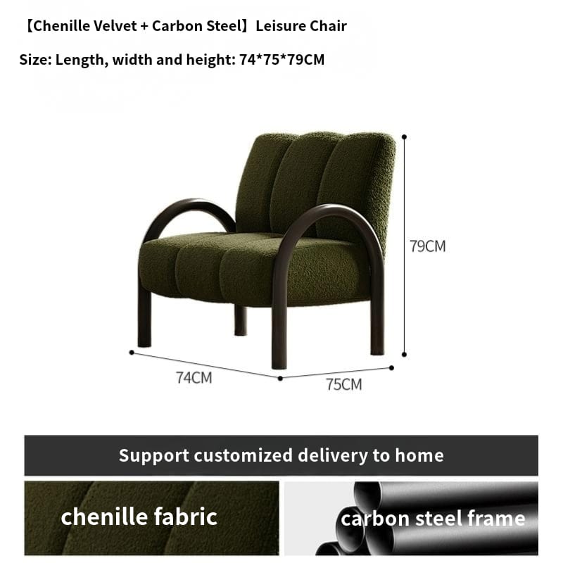 LOOP Modern Single Chair, Dark Brown/ Cream/ Dark Green - MOOAZAA SHOP
