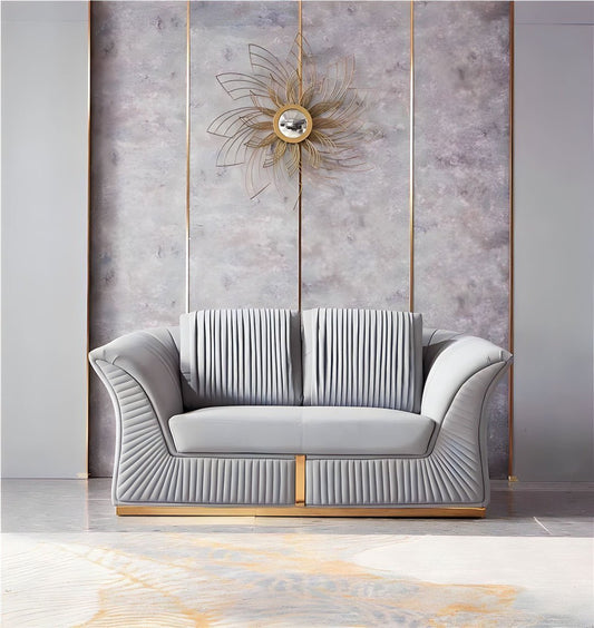 Manhattan Sofa Set in Luxury Grey Velvet - MOOAZAA SHOP
