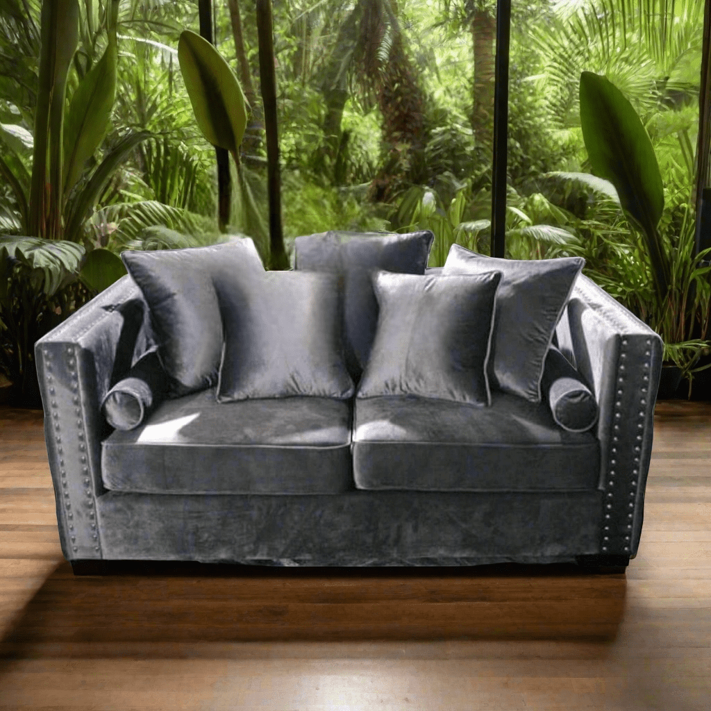 Moscow Sofas Sets in Luxury Dark Grey Velvet - MOOAZAA